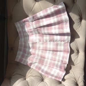 Pleated Plaid Skirt